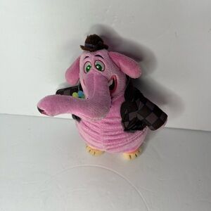 Charming Pink Elephant Plush with Bow Tie
